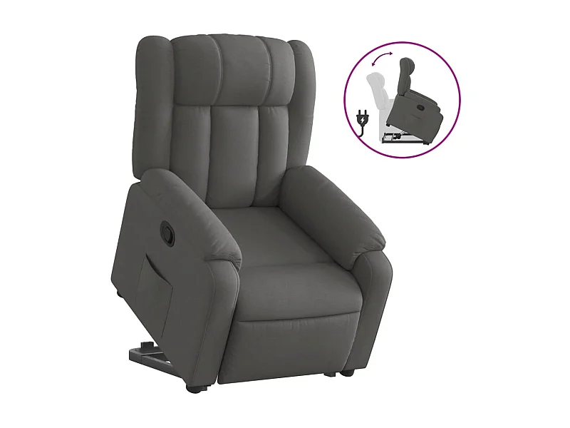 Sillón de relax | Silla | Sillón reclinable elevable de tela gris oscuro SHL5509