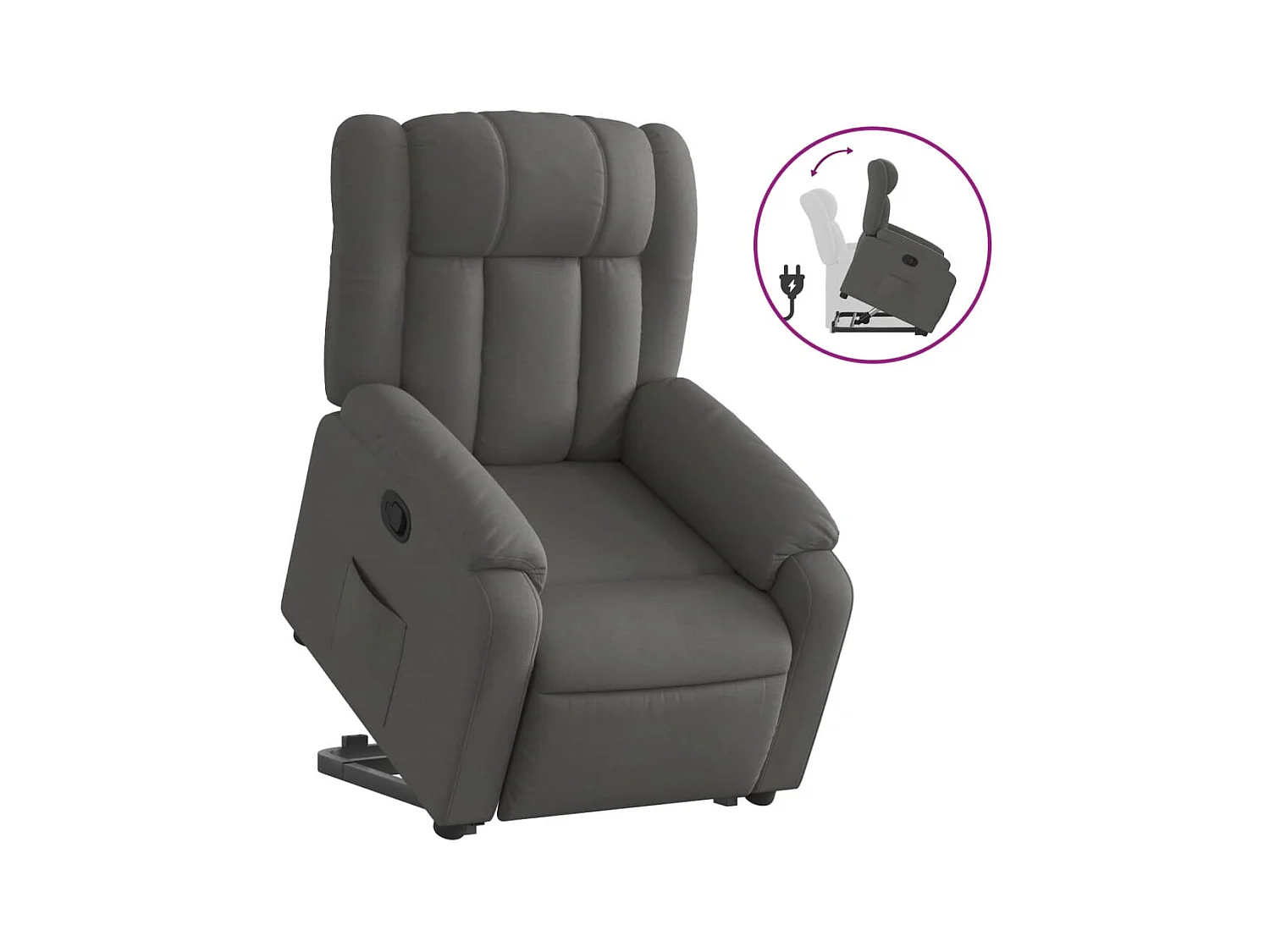 Fauteuil inclinable-Chaise de relax-Fauteuil salon Gris foncé Tissu SHL1160