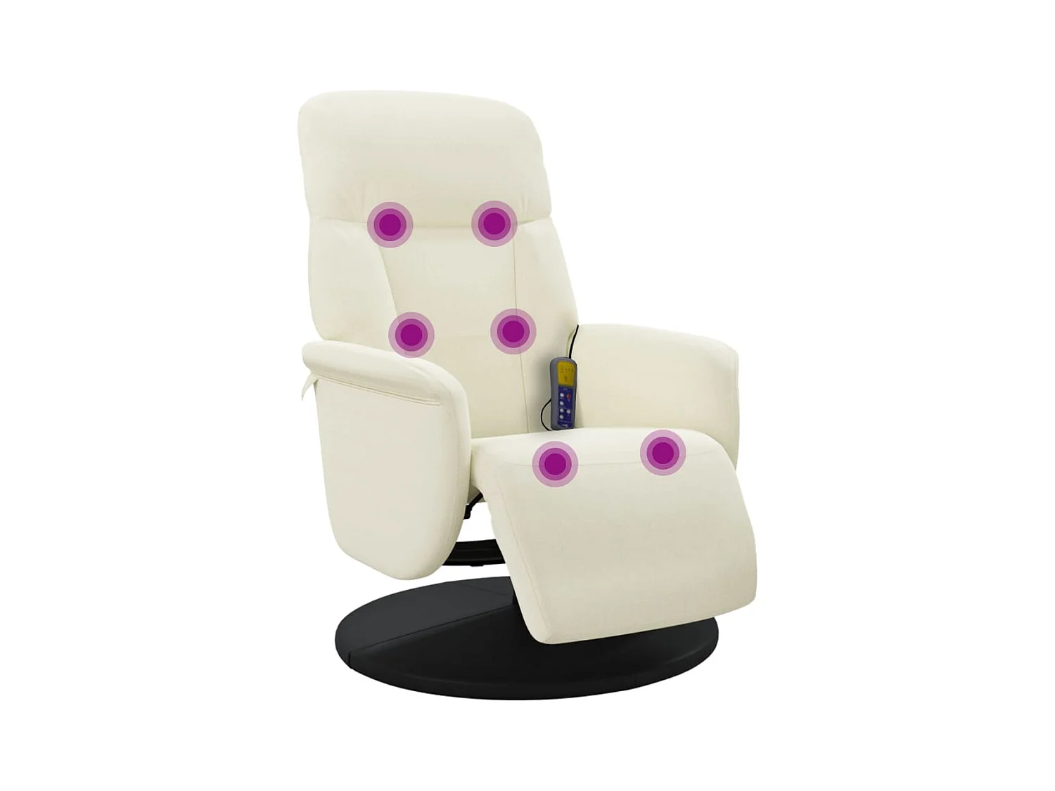 Sillón de relax | Sillón reclinable masaje con reposapiés terciopelo color crema SHL9357