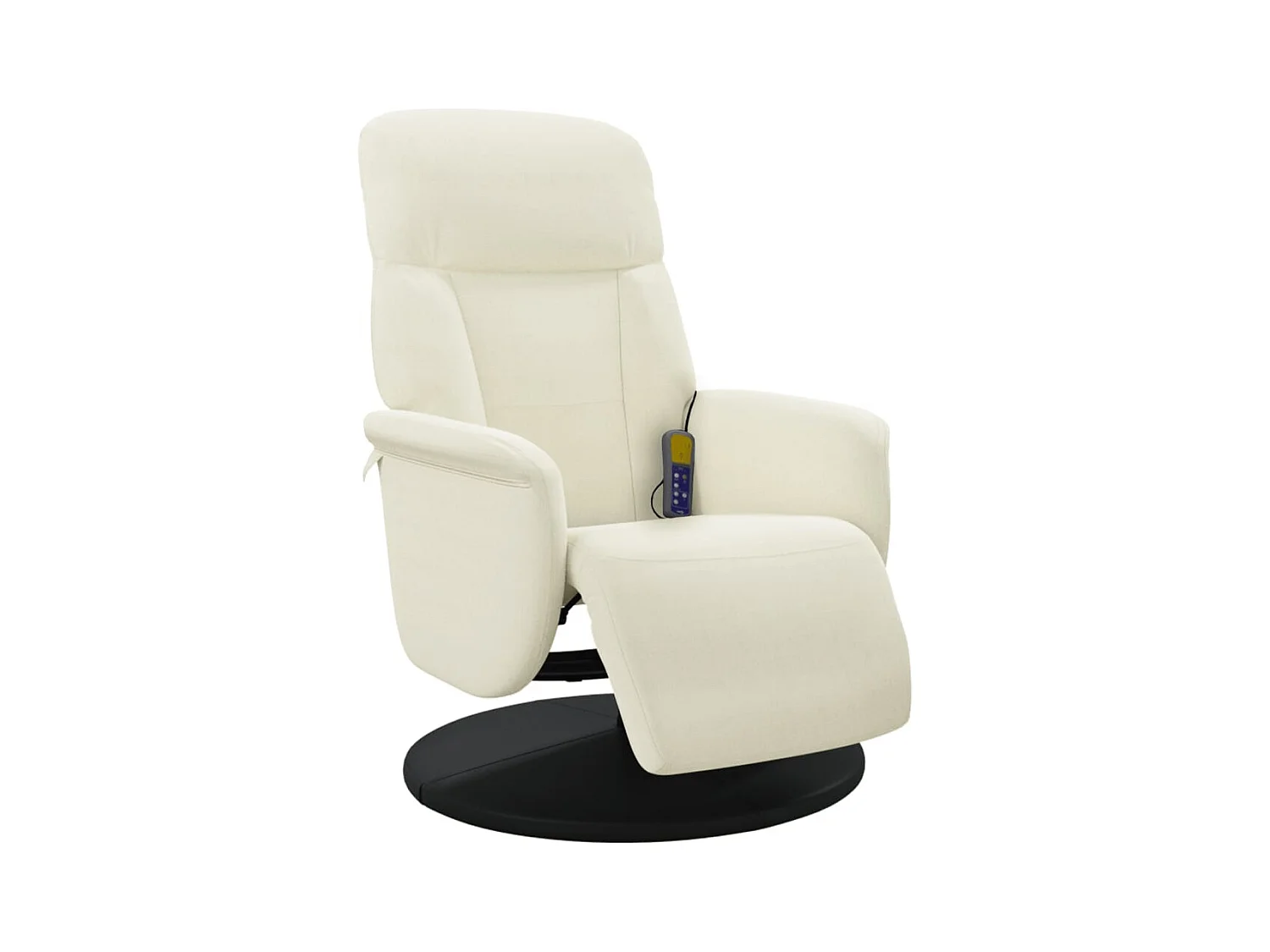 Sillón de relax | Sillón reclinable masaje con reposapiés terciopelo color crema SHL9357