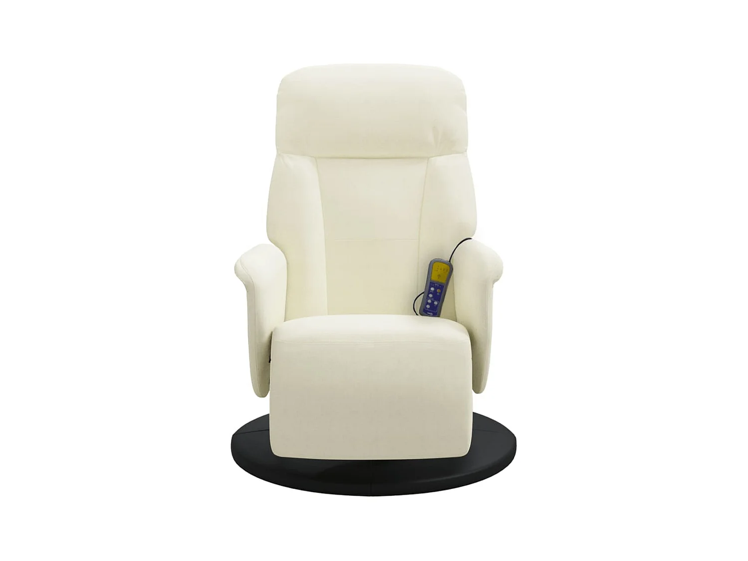 Sillón de relax | Sillón reclinable masaje con reposapiés terciopelo color crema SHL9357