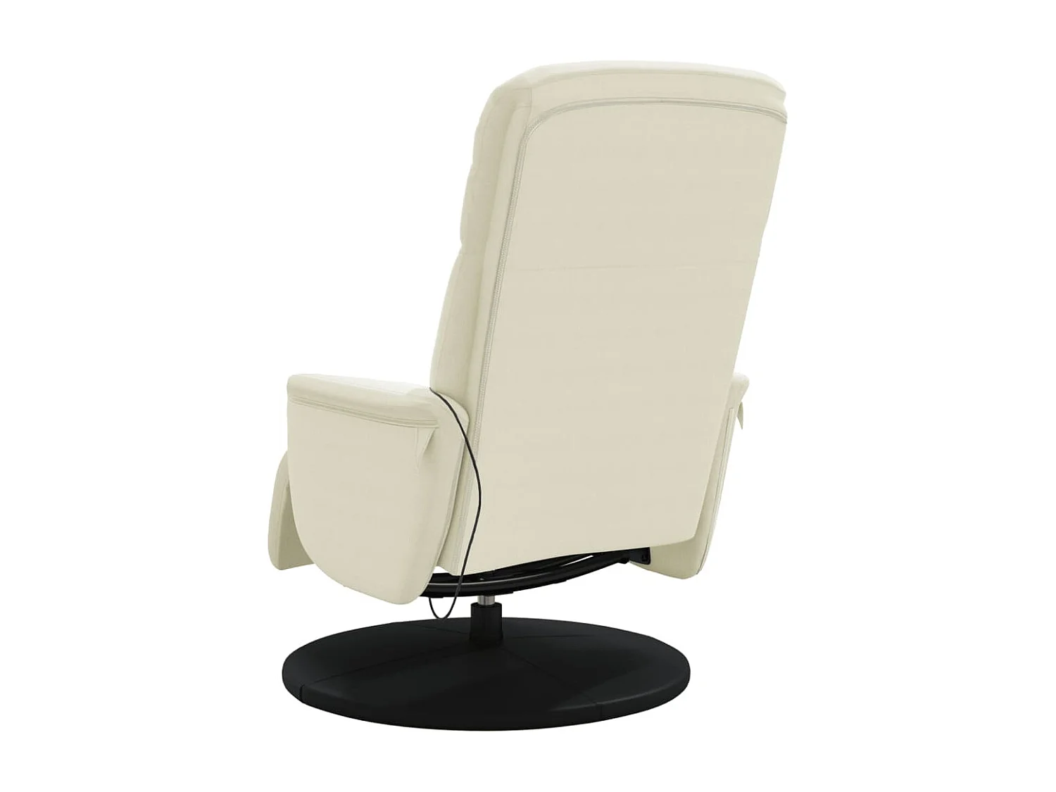 Sillón de relax | Sillón reclinable masaje con reposapiés terciopelo color crema SHL9357