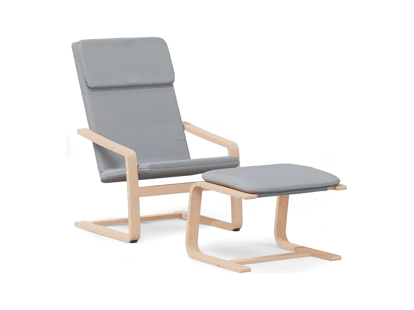 Sillón de relax | Silla de relax con taburete tela gris claro SHL5644