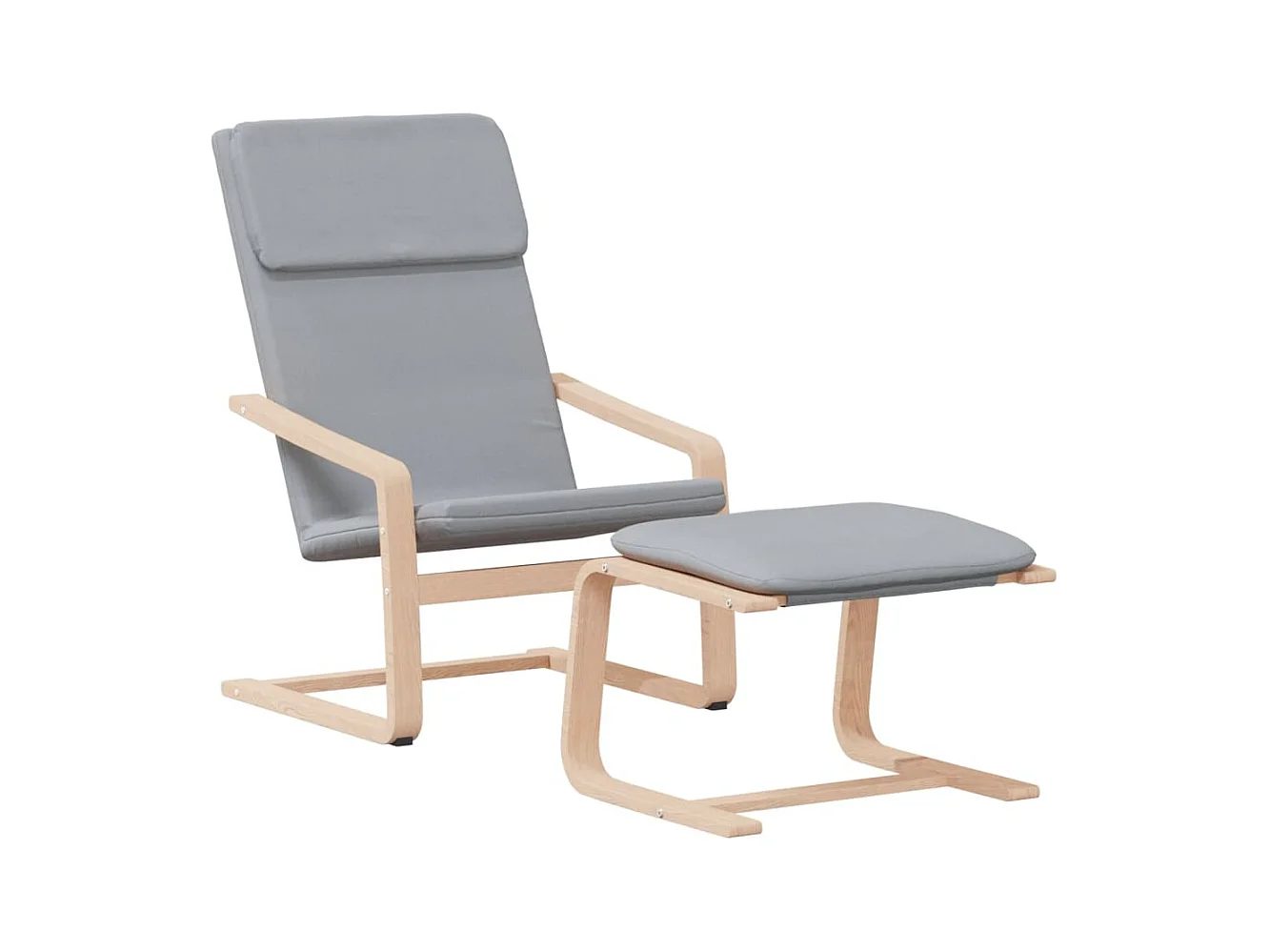 Sillón de relax | Silla de relax con taburete tela gris claro SHL5644