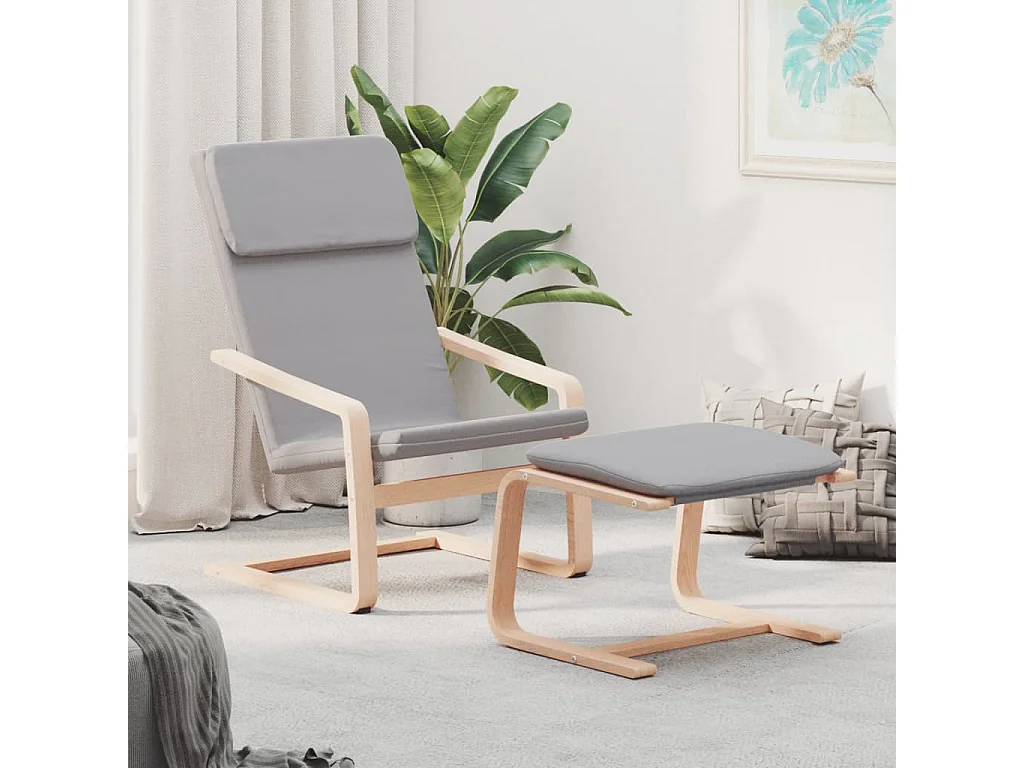 Fauteuil de relaxation avec repose-pied Gris clair Tissu SHL3825