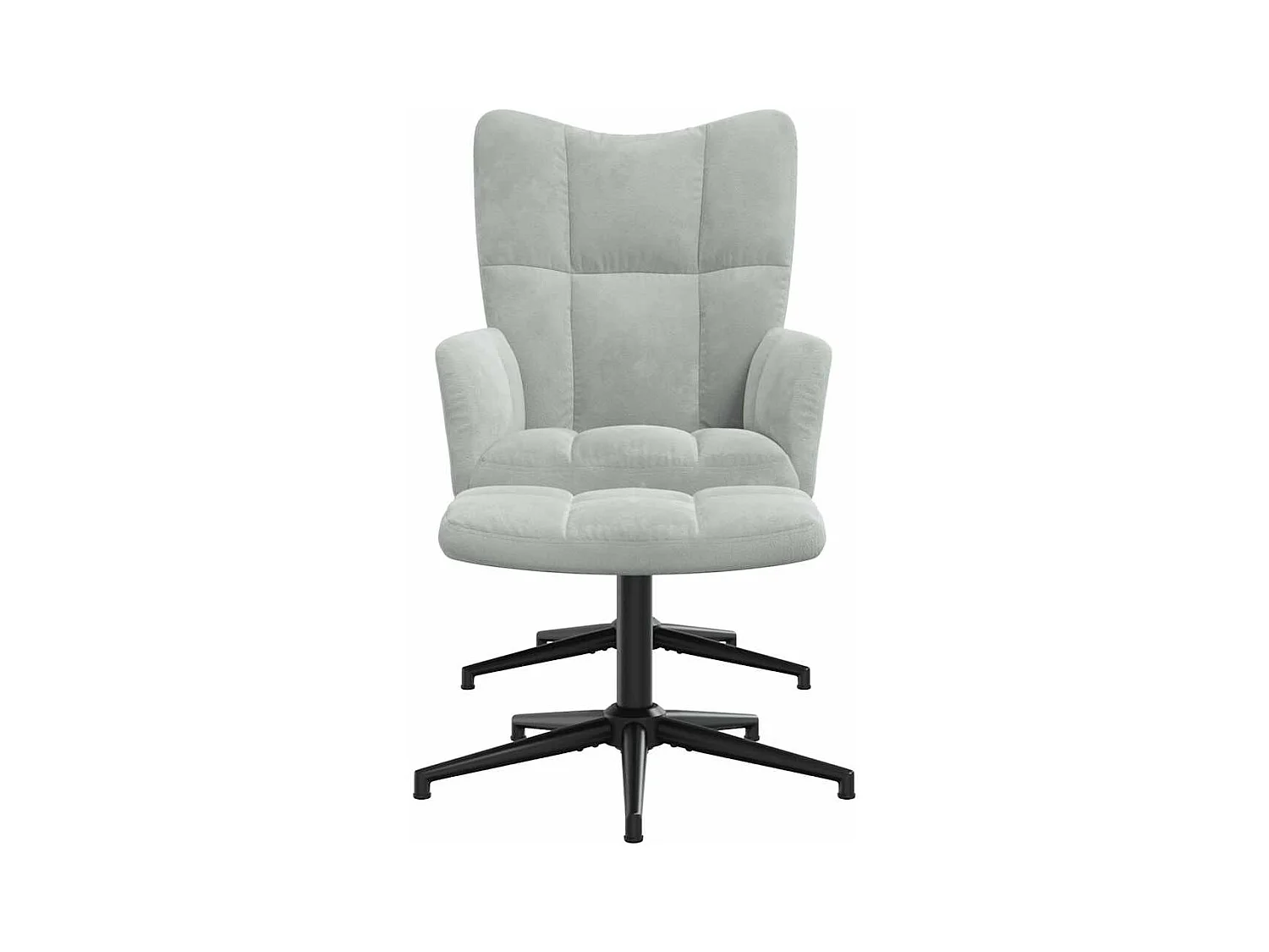 Sillón de relax | Silla de relax con taburete de terciopelo gris claro SHL2257