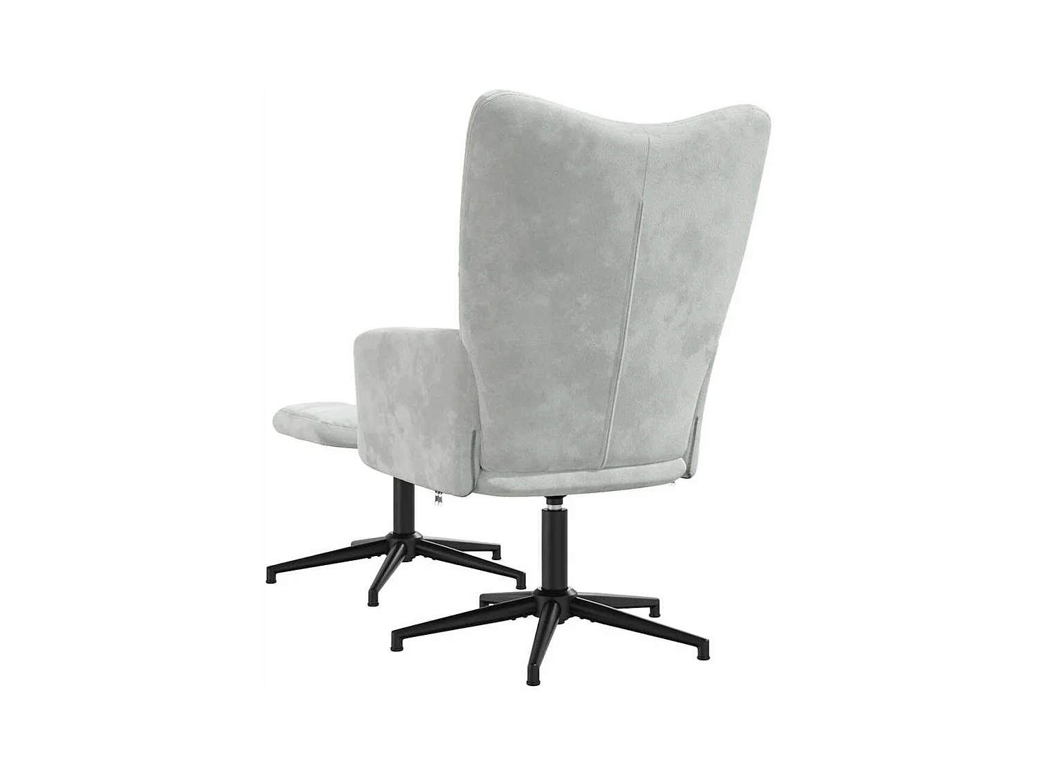 Sillón de relax | Silla de relax con taburete de terciopelo gris claro SHL2257