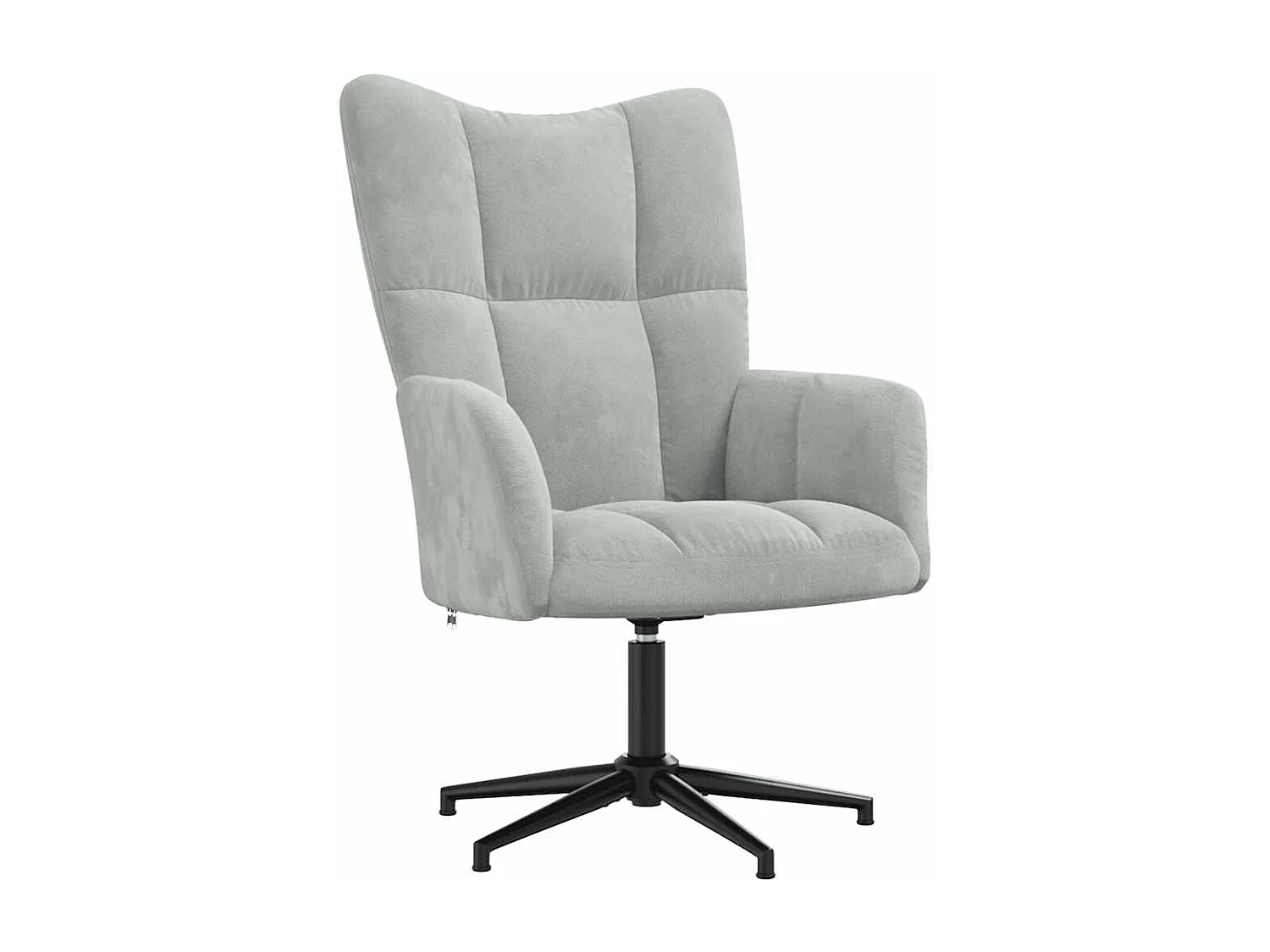 Sillón de relax | Silla de relax con taburete de terciopelo gris claro SHL2257