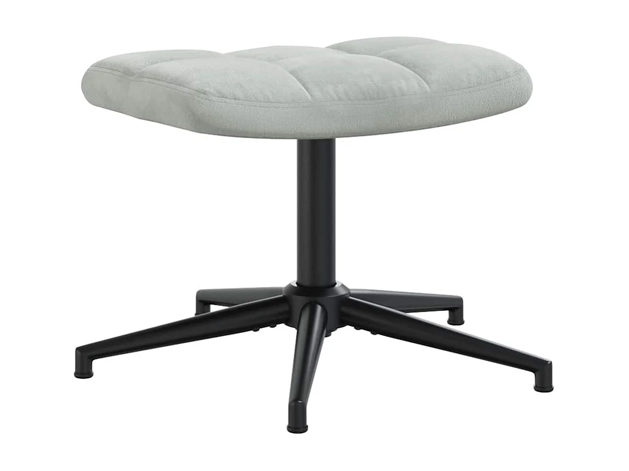 Relaxsessel mit Hocker | Lounge Sessel Hellgrau Samt SHL31699