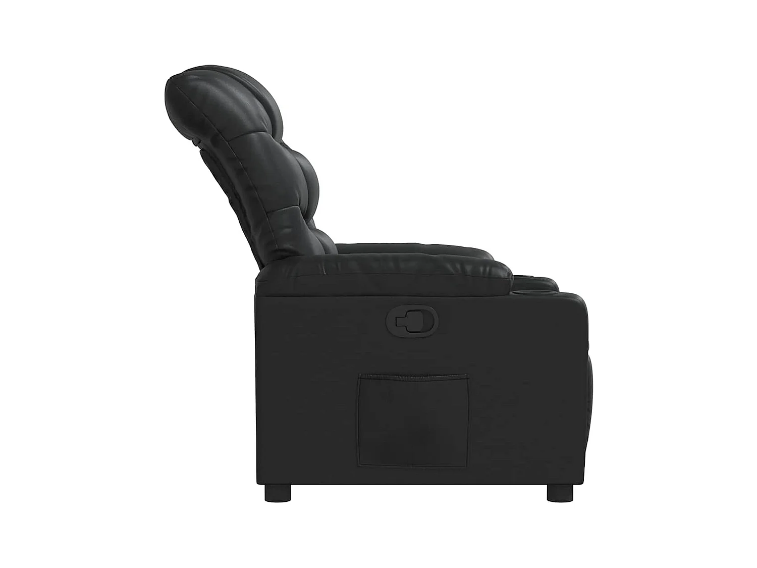 Sillón de relax | Sillón reclinable de cuero sintético negro SHL2860