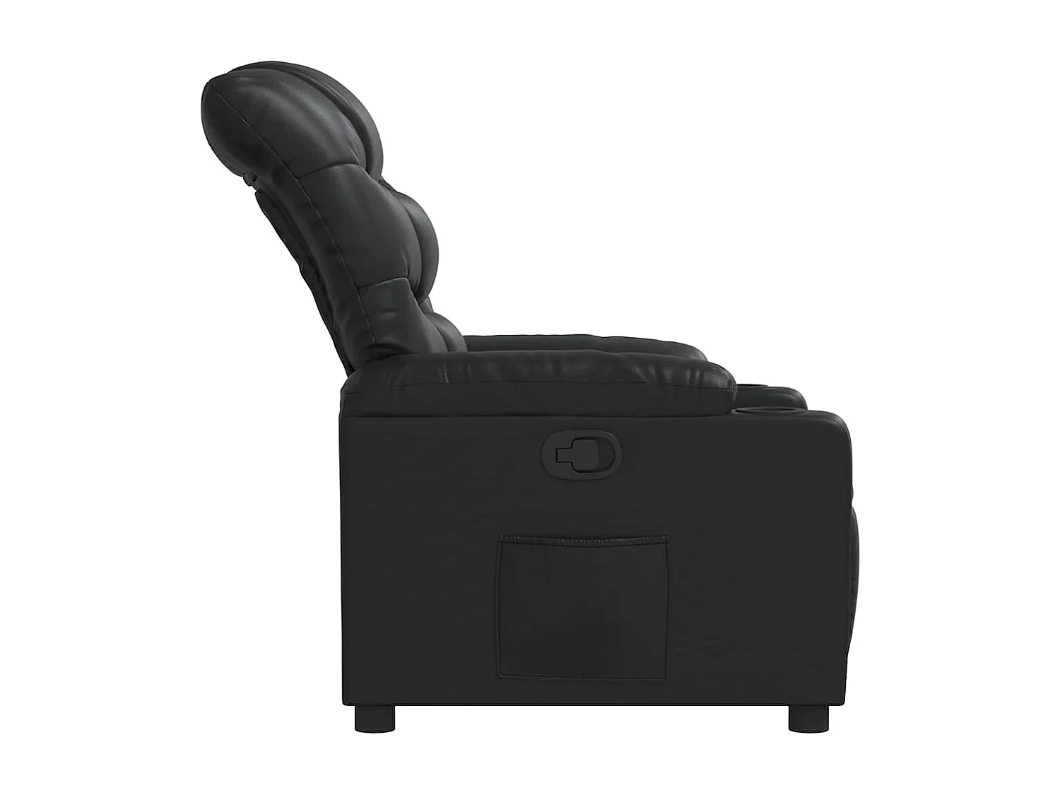 Sillón de relax | Sillón reclinable de cuero sintético negro SHL2860