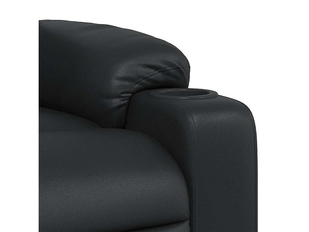 Sillón de relax | Sillón reclinable de cuero sintético negro SHL2860