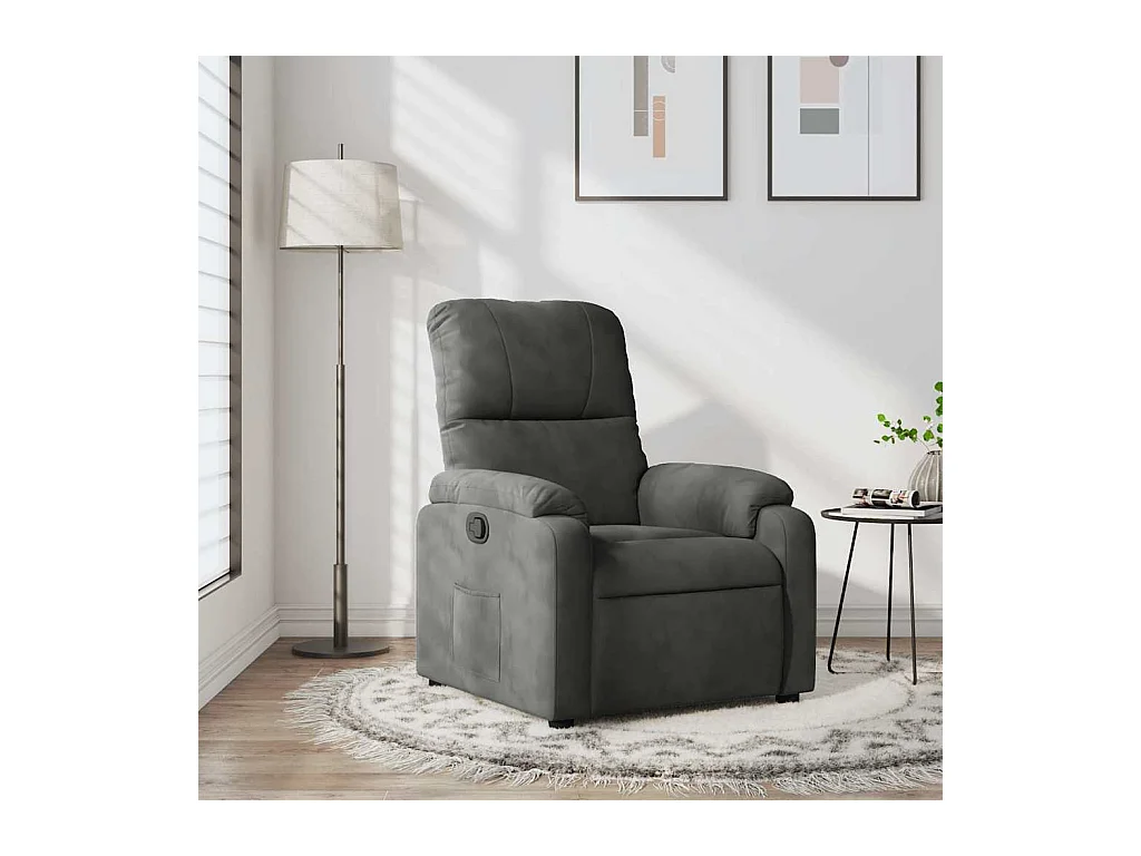 Sillón de relax | Silla | Sillón reclinable tela de microfibra gris oscuro SHL6280