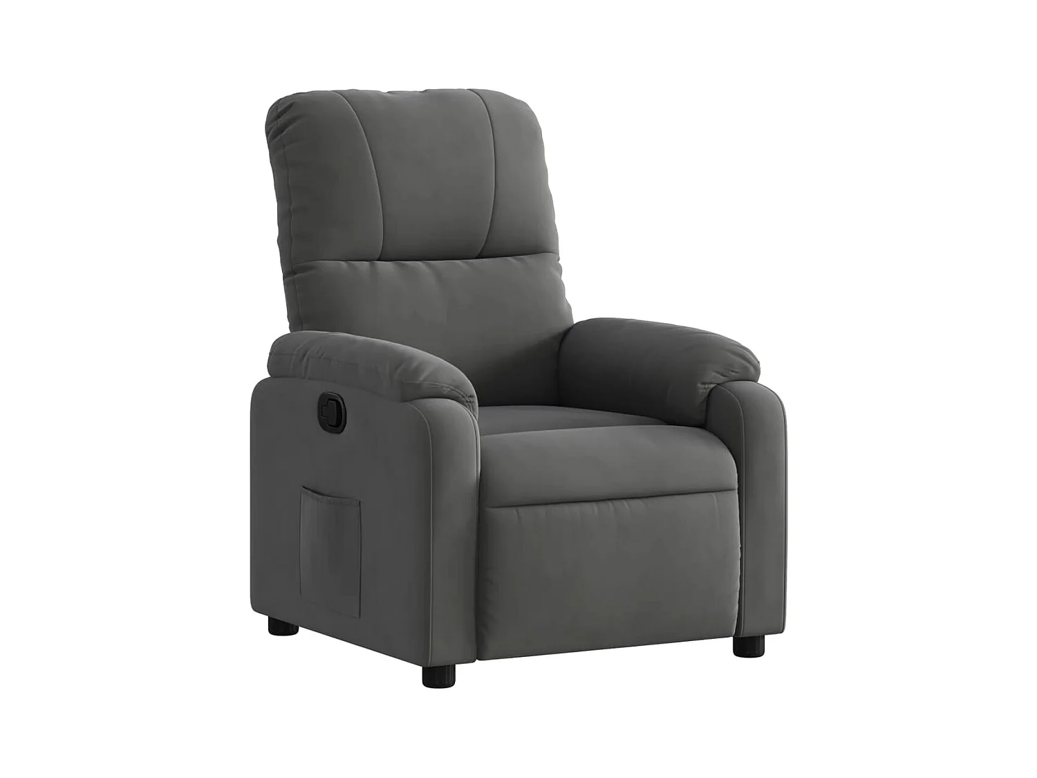 Fauteuil inclinable-Fauteuil salon gris foncé tissu microfibre SHL2772