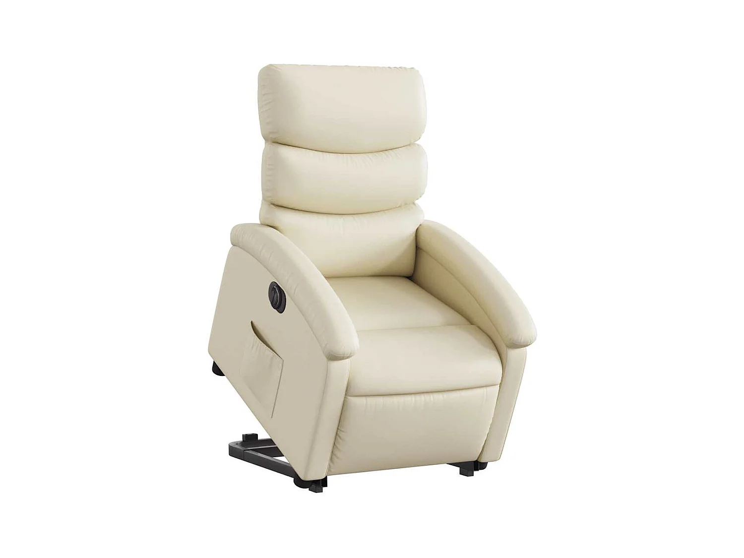 Sillón de relax | Sillón reclinable elevable eléctrico de cuero sintético crema SHL5443