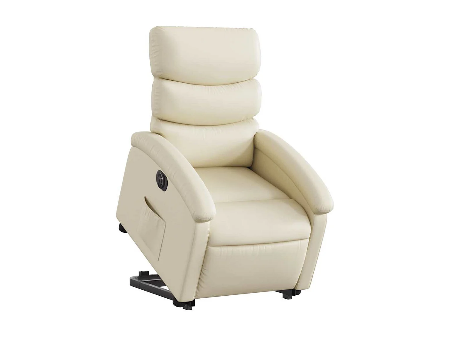 Relaxsessel mit Aufstehhilfe Elektrisch | Lounge Sessel indoor Creme Kunstleder SHL30234