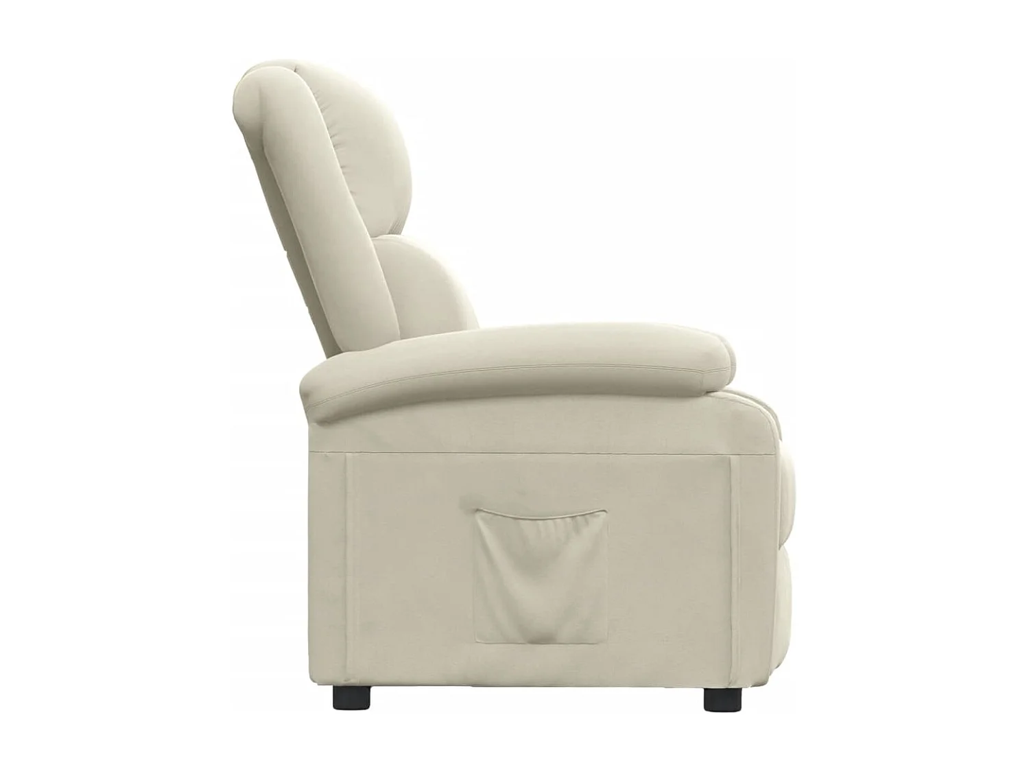 Fauteuil inclinable-Fauteuil de salon Crème Velours SHL4050