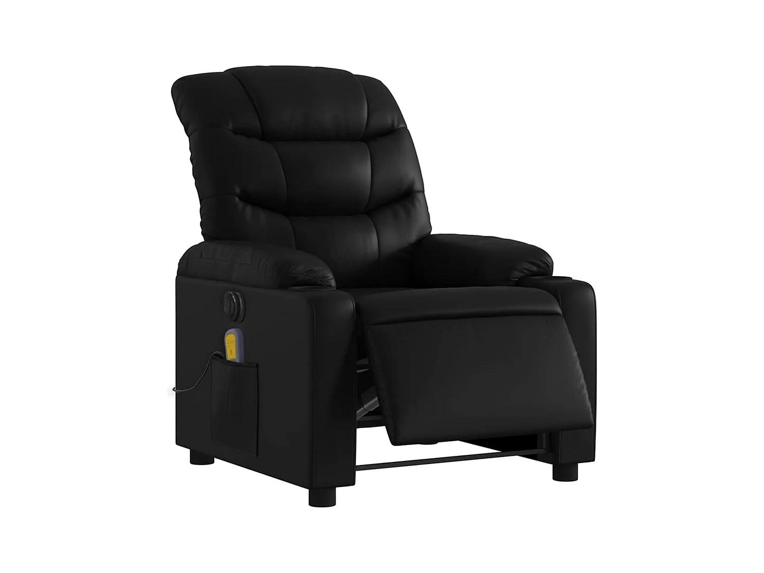 Poltrona massagens reclinável elétrica couro artificial preto SHL946165
