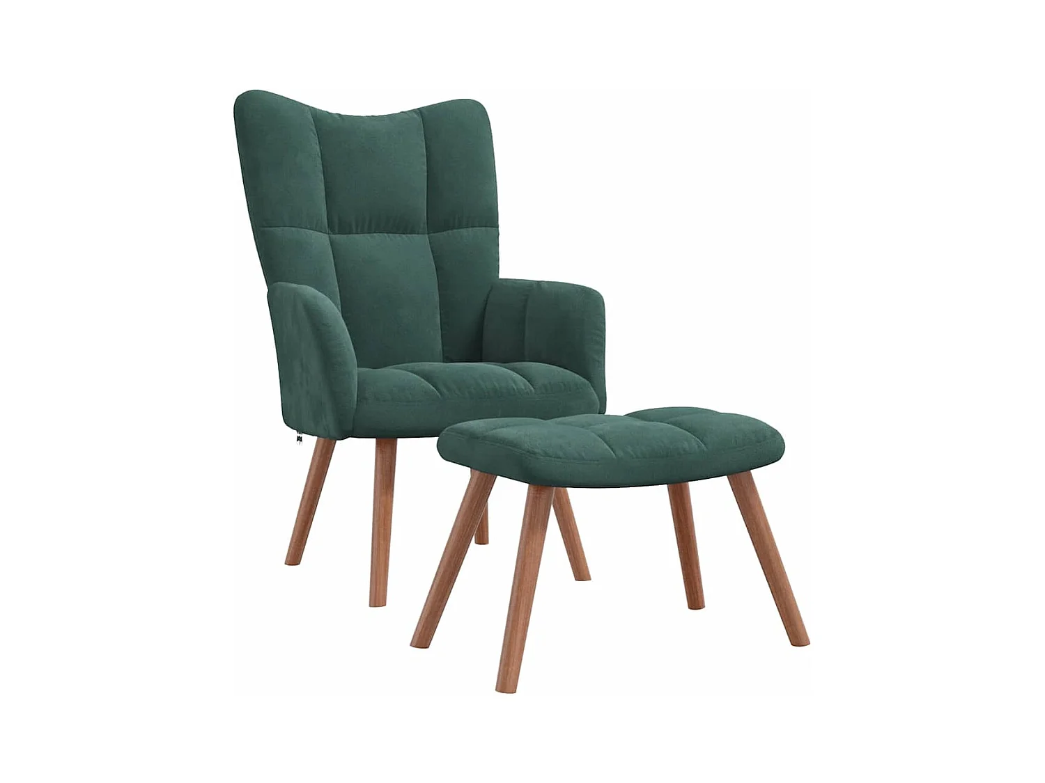 Sillón de relax | Silla de relax con taburete terciopelo verde oscuro SHL8400