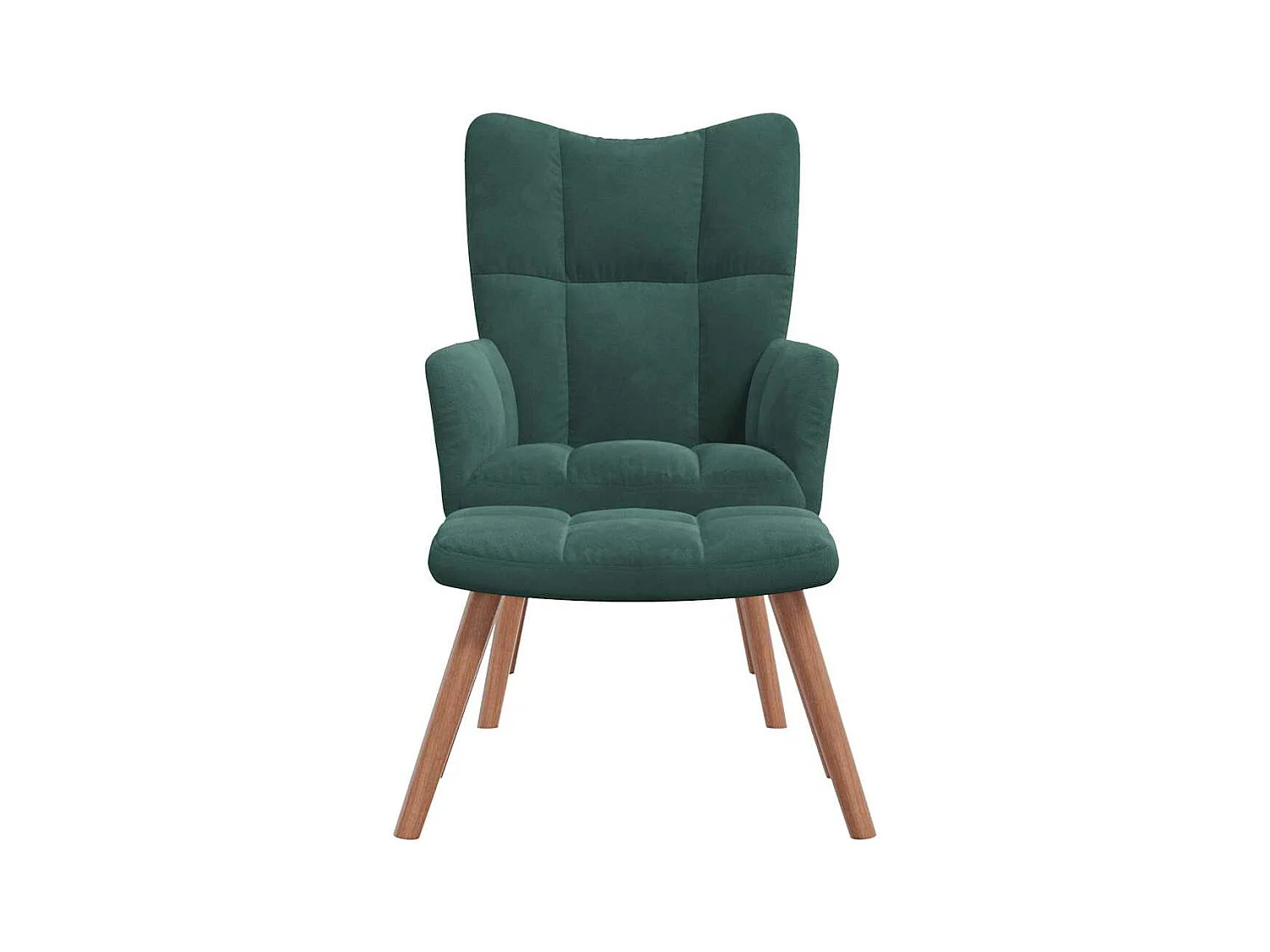 Sillón de relax | Silla de relax con taburete terciopelo verde oscuro SHL8400