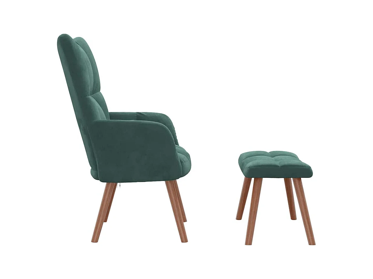 Sillón de relax | Silla de relax con taburete terciopelo verde oscuro SHL8400