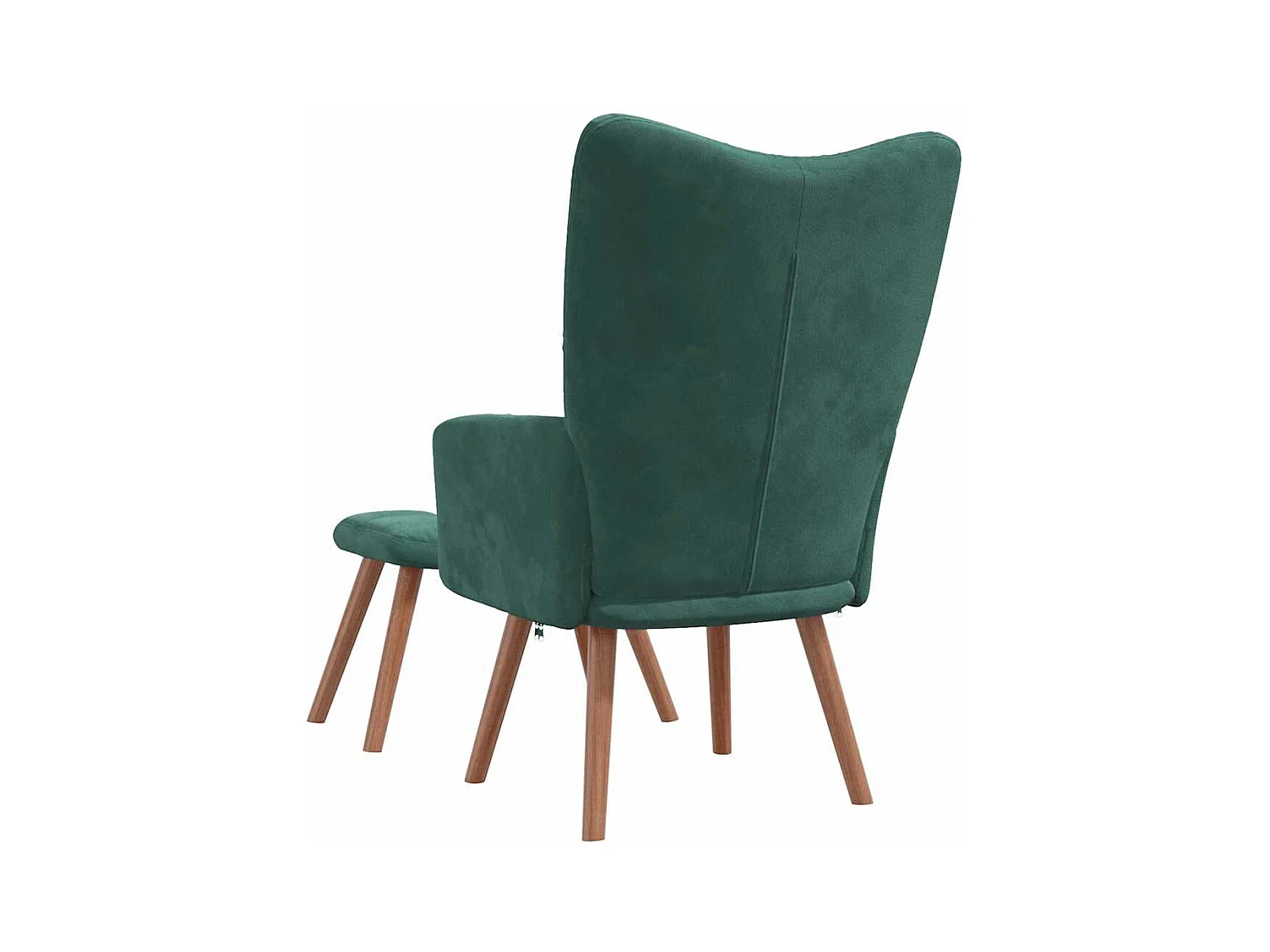 Sillón de relax | Silla de relax con taburete terciopelo verde oscuro SHL8400