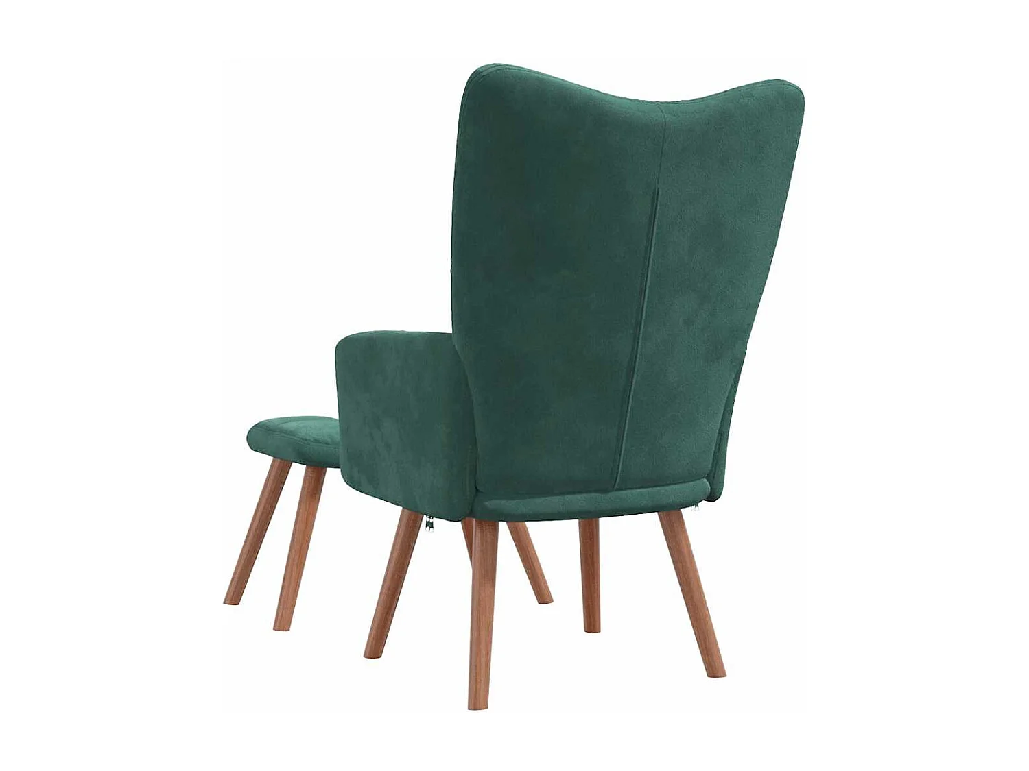 Sillón de relax | Silla de relax con taburete terciopelo verde oscuro SHL8400