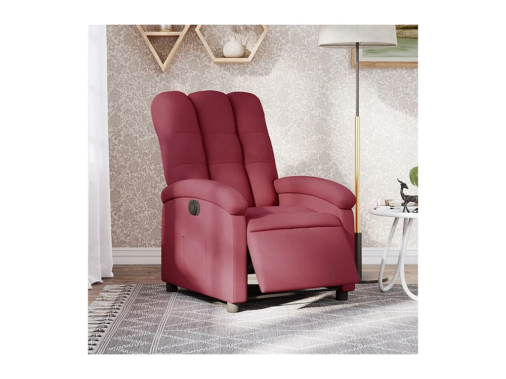 Poltrona elétrica reclinável tecido vermelho tinto SHL264987