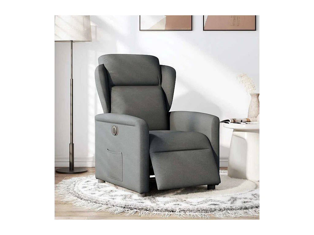 Fauteuil inclinable électrique-Chaise de relax-Fauteuil TV Gris foncé Tissu SHL2426