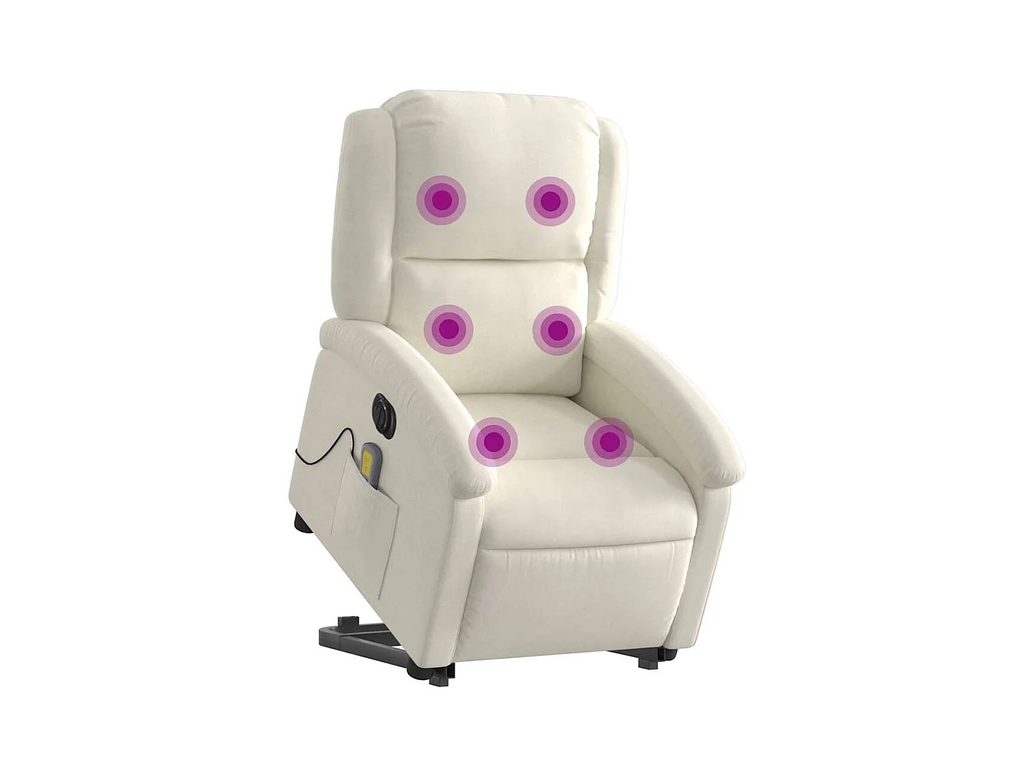 Sillón de relax | Sillón reclinable de masaje eléctrico elevable terciopelo crema SHL5721