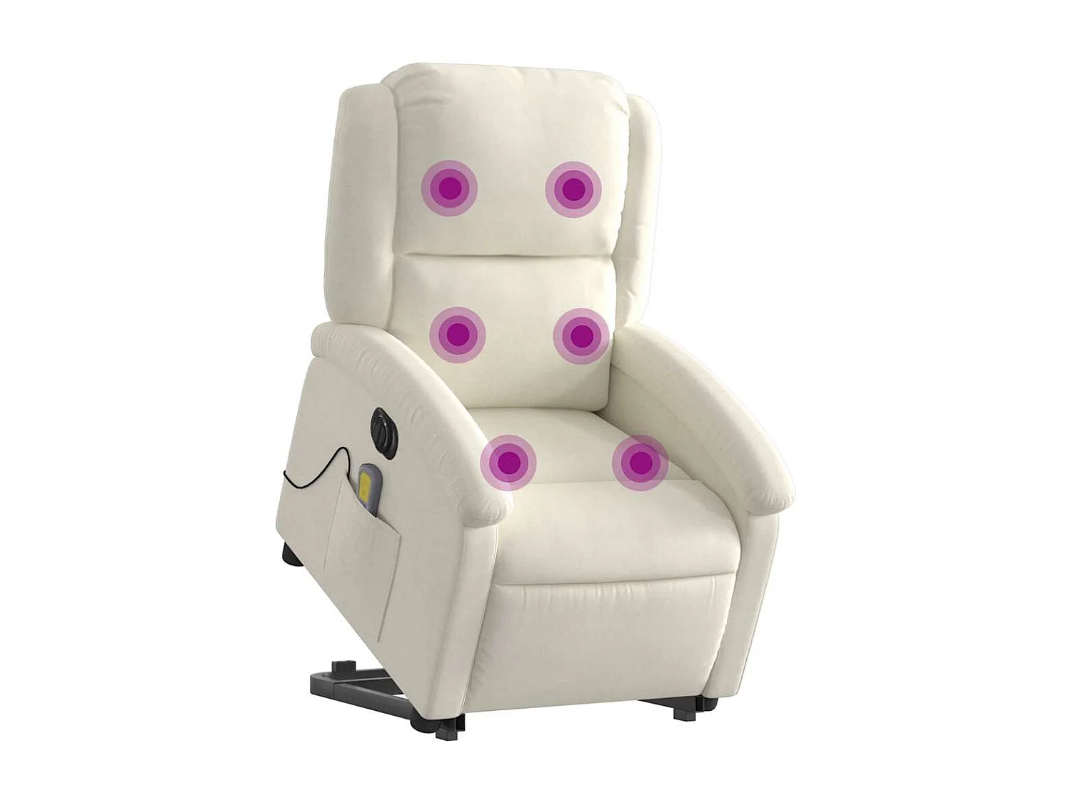 Massagesessel mit Aufstehhilfe Elektrisch Creme Samt SHL36280