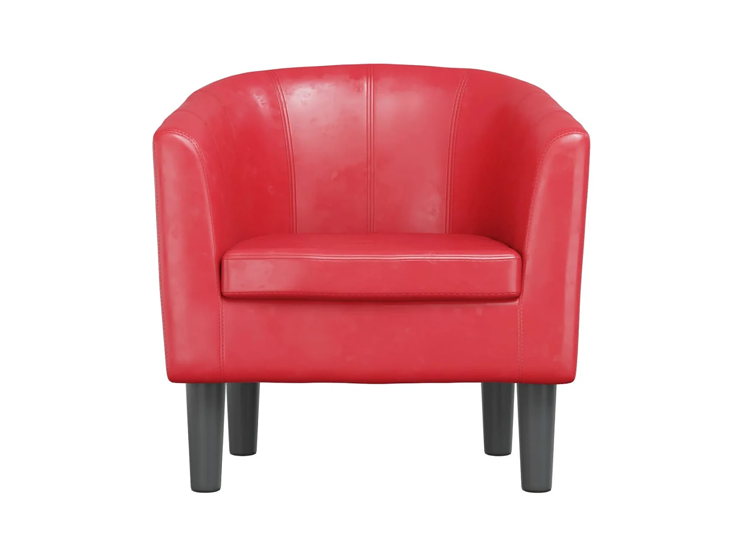 Sillón de salón cuero sintético rojo SHL8003