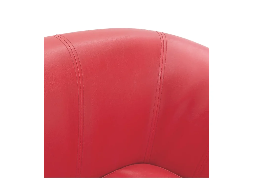 Sillón de salón cuero sintético rojo SHL8003