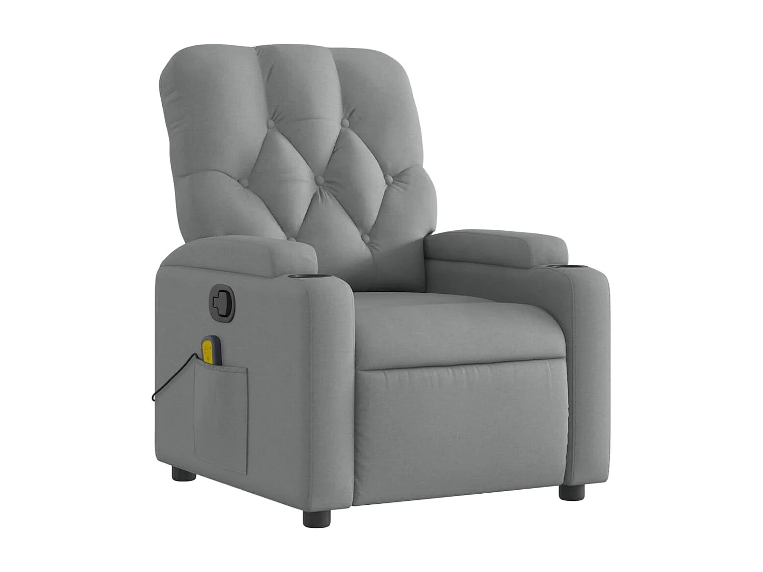 Fauteuil inclinable-Chaise de relax-Fauteuil de Massage gris clair tissu SHL1574