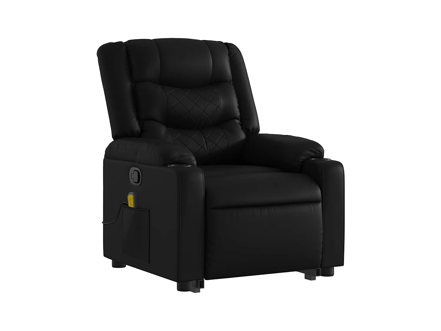Sillón de relax | Sillón reclinable de masaje de pie cuero artificial negro SHL9085