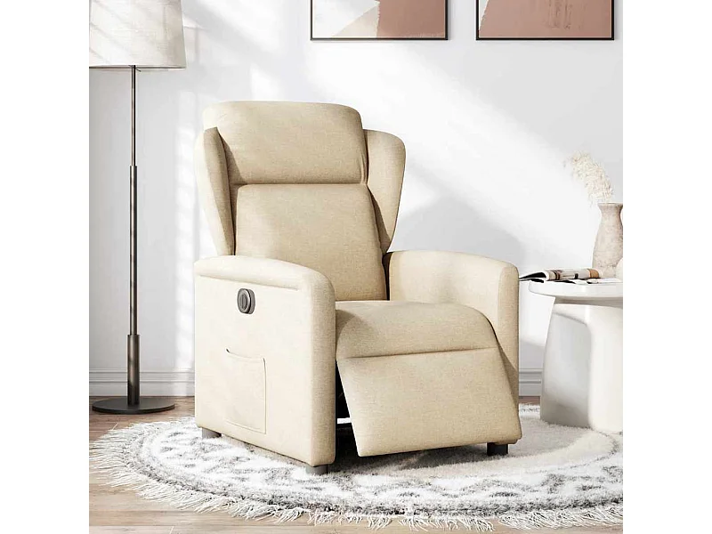 Sillón de relax | Silla | Sillón reclinable eléctrico de tela crema SHL8378