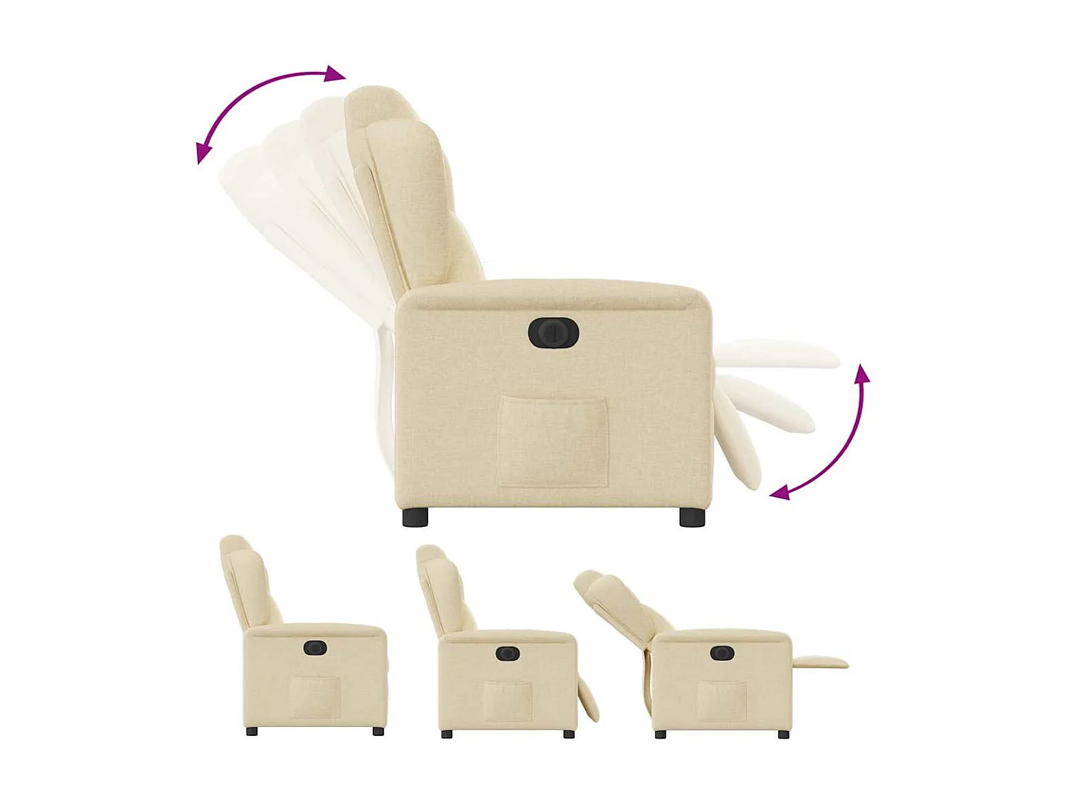 Sillón de relax | Silla | Sillón reclinable eléctrico de tela crema SHL8378