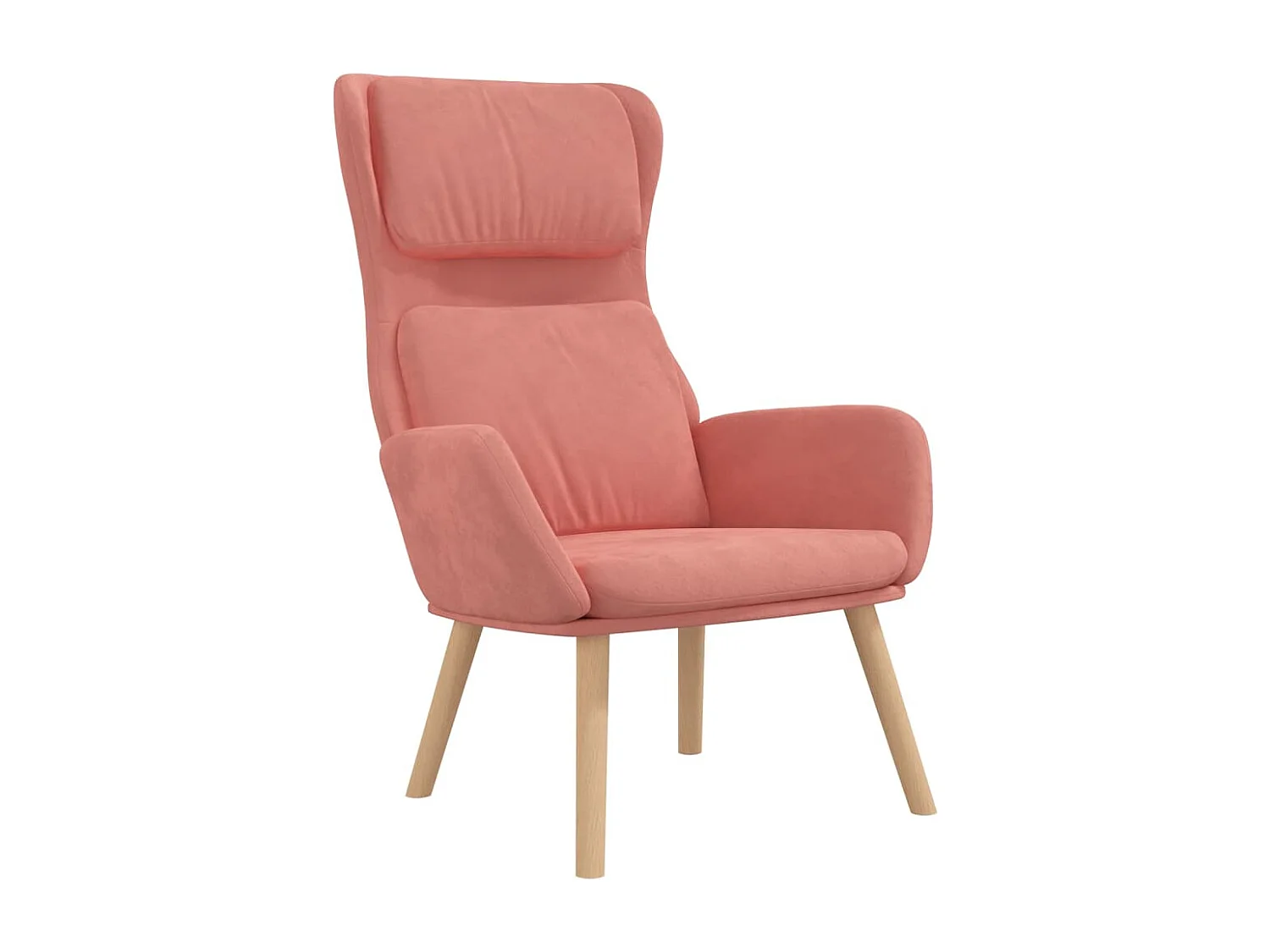 Chaise de relaxation moderne avec tabouret-Fauteuil de Salon Rose Velours SHL2366