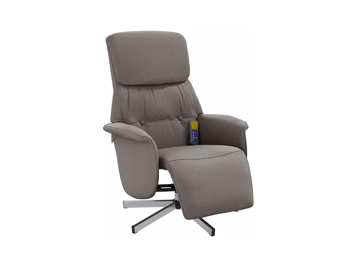 Sillón de relax | Sillón reclinable de masaje con reposapiés tela gris taupe SHL8917