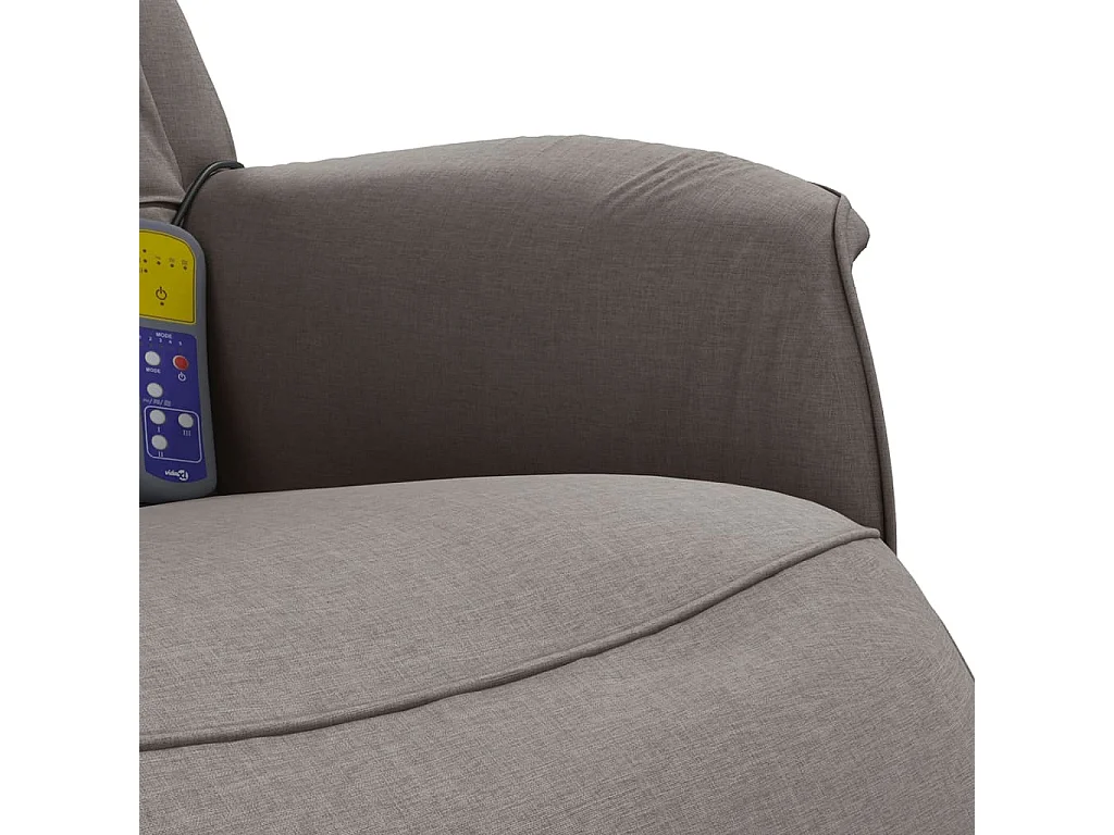 Sillón de relax | Sillón reclinable de masaje con reposapiés tela gris taupe SHL8917