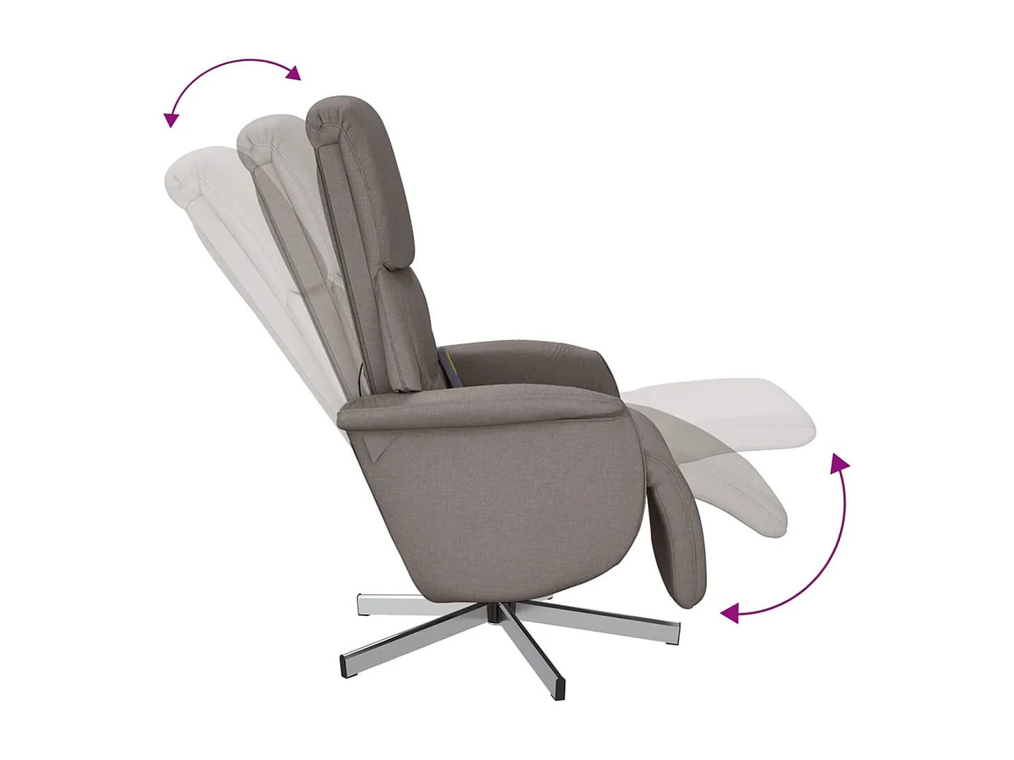 Massagesessel | Relaxsessel mit Fußteil Taupe Stoff SHL99902