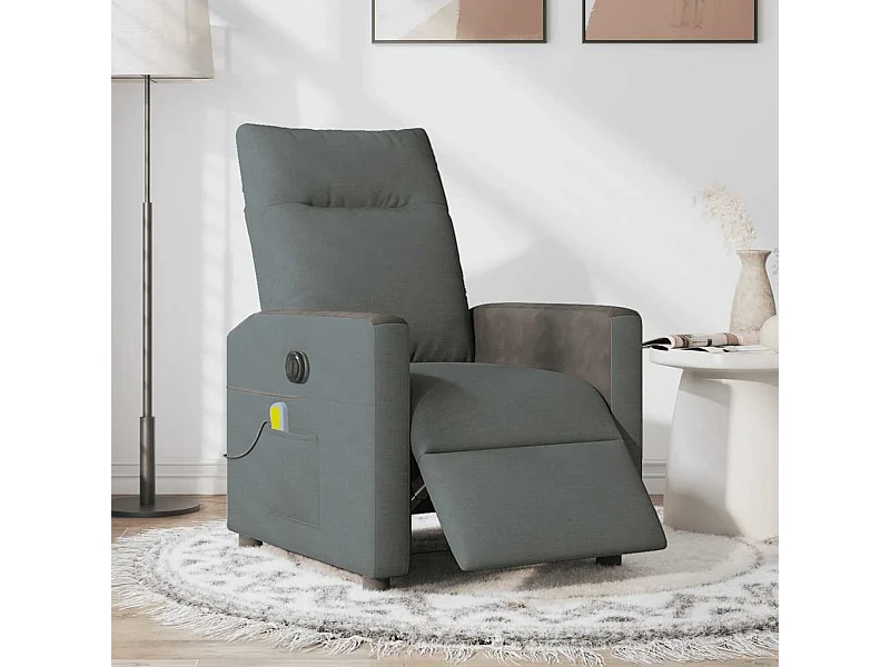 Sillón de relax | Sillón reclinable de masaje eléctrico tela gris oscuro SHL8429