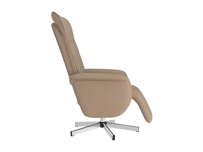 Sillón de relax | Sillón reclinable con reposapiés cuero sintético capuchino SHL3916