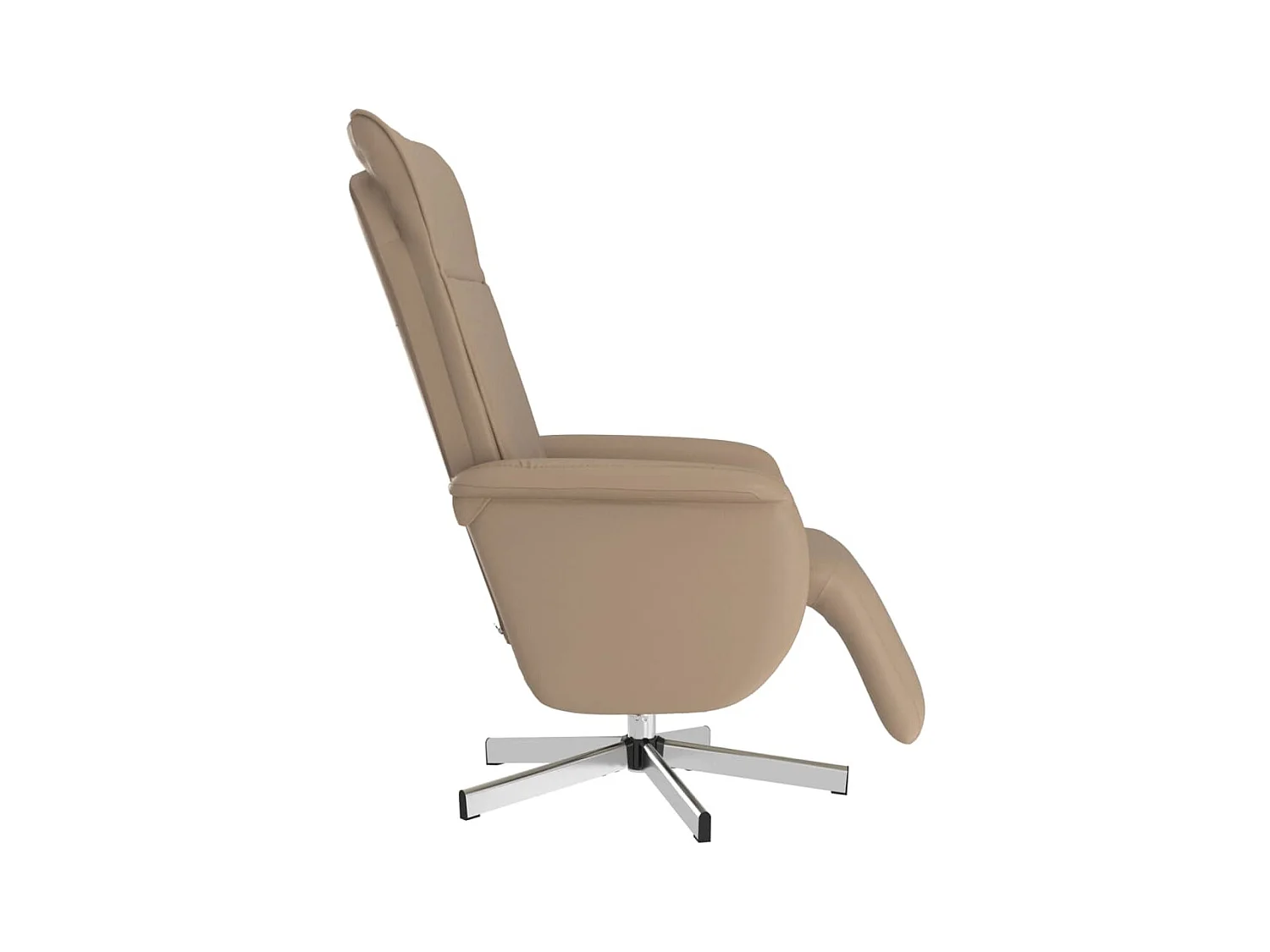 Fauteuil inclinable-Fauteuil salon avec repose-pieds cappuccino similicuir SHL5296