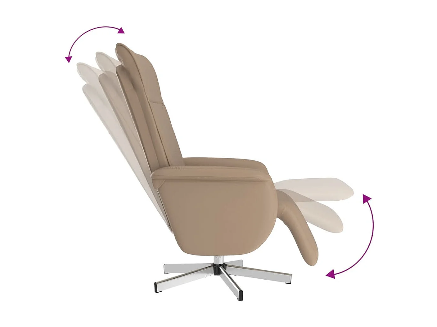 Relaxsessel | Lounge Sessel für Wohnzimmer mit Fußteil Cappuccino-Braun Kunstleder SHL41744