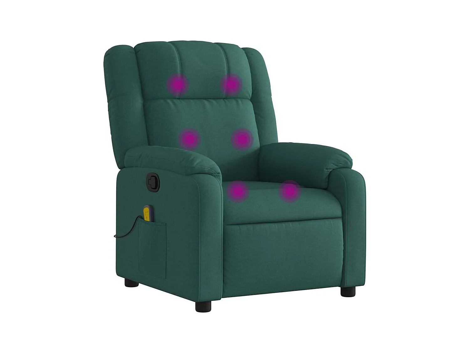 Fauteuil inclinable-Chaise de relax-Fauteuil de Massage vert foncé tissu SHL1325