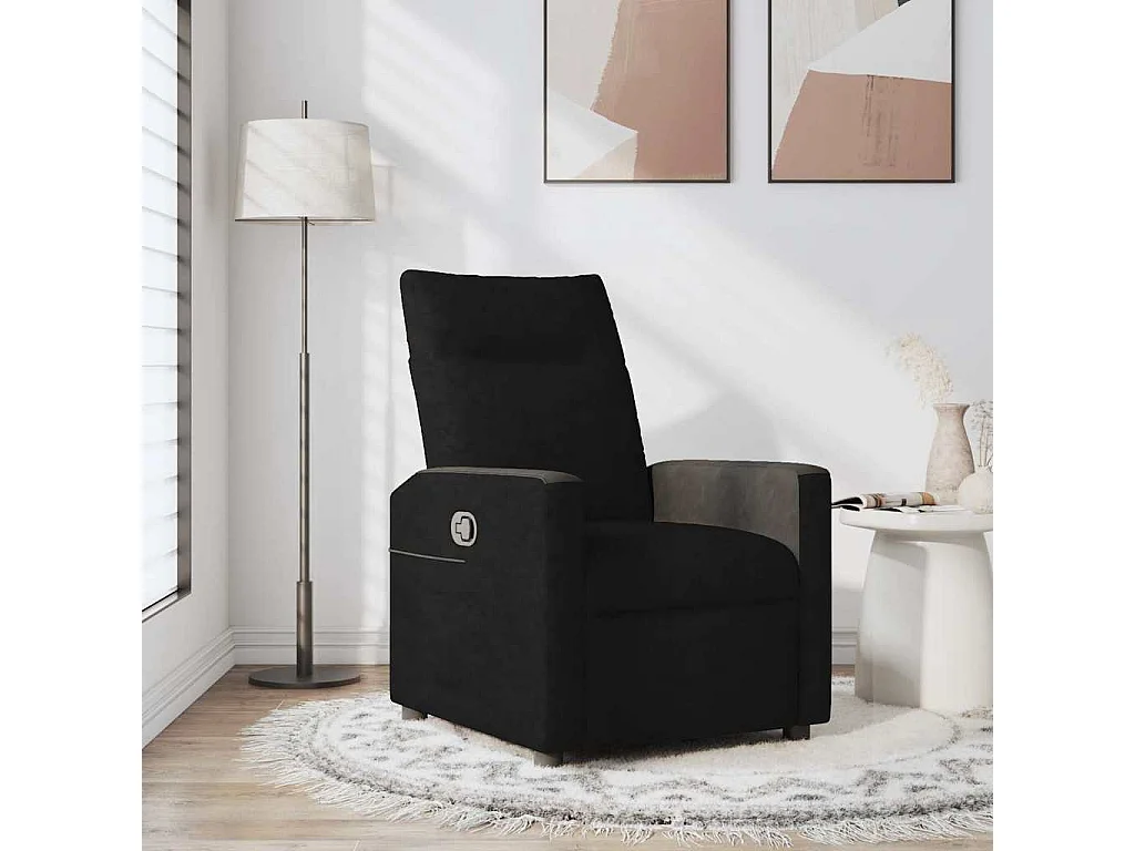 Fauteuil inclinable-Chaise de relax-Fauteuil TV Noir Tissu SHL4157