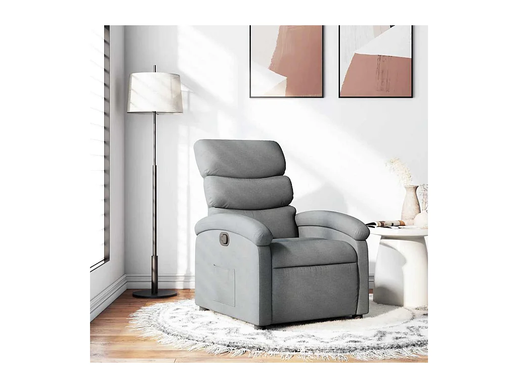 Sillón de relax | Sillón reclinable de tela gris claro SHL5094