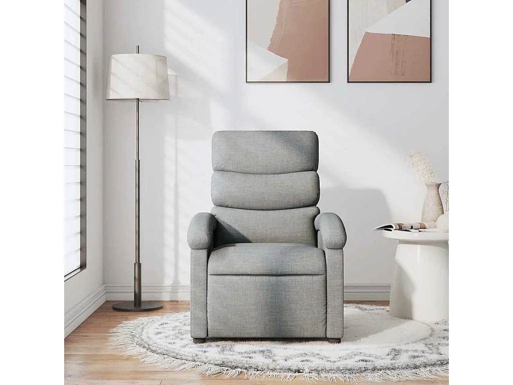 Relaxsessel | Lounge Sessel für Wohnzimmer Hellgrau Stoff SHL46896