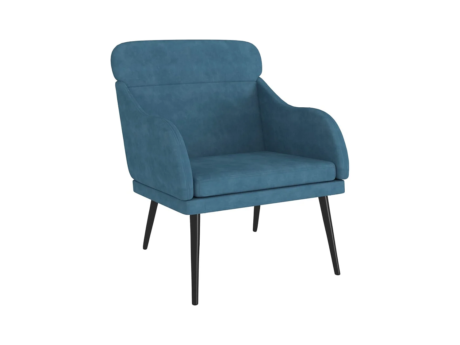 Poltrona | Cadeira Relax com apoio de braços 63x76x80 cm veludo azul SHL859364